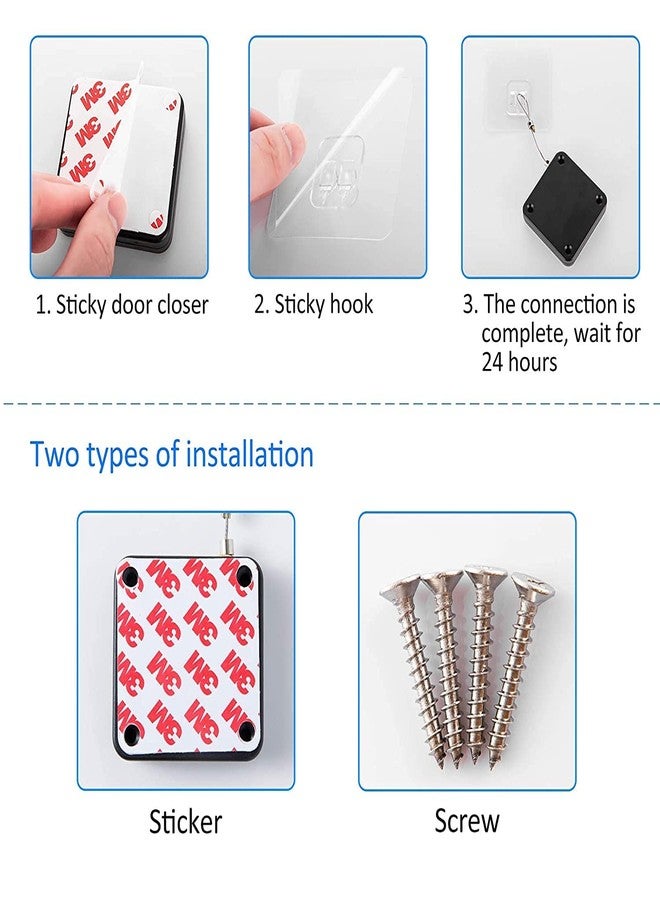 hyndrix™ Punch-Free Automatic Door Closer, Multifunctional Door Closer, Residential Commercial Auto Door Closer with Steel Drawstring, Automatic Closer Door for Bedroom/Room/Storm - Image 3